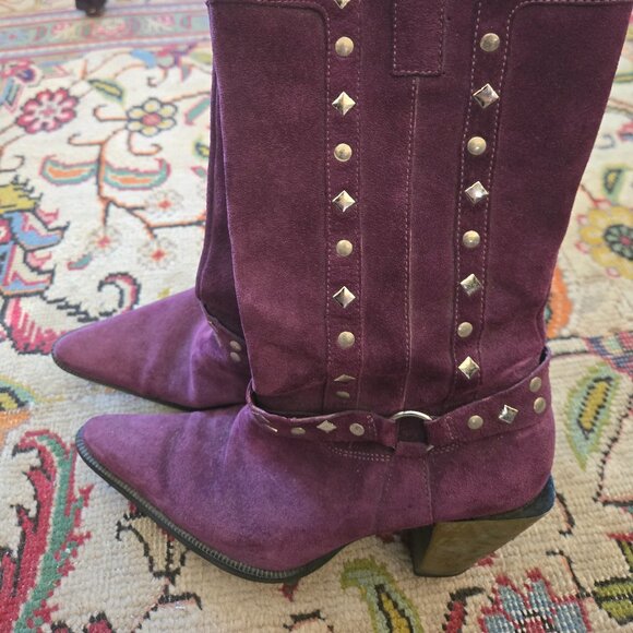 Rare Grape Harley-Davidson Studded Halter Boots (Damaged), Sz 6 - Picture 9 of 12